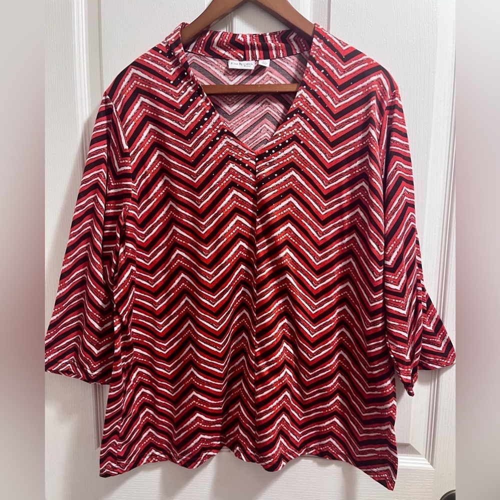 Kim Rogers, V-neck blouse